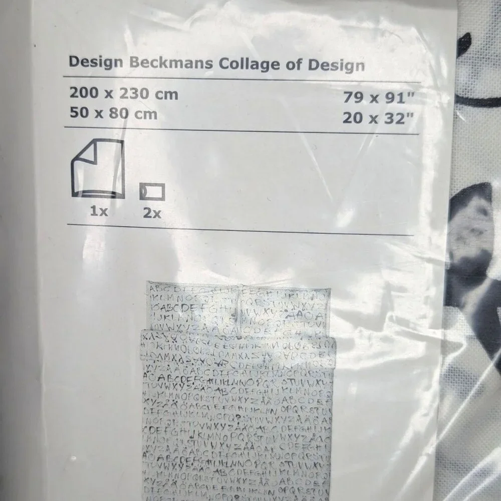 IKEA Eivor Ord Alphabet Duvet Cover X2 Pillow cases 79 x 91